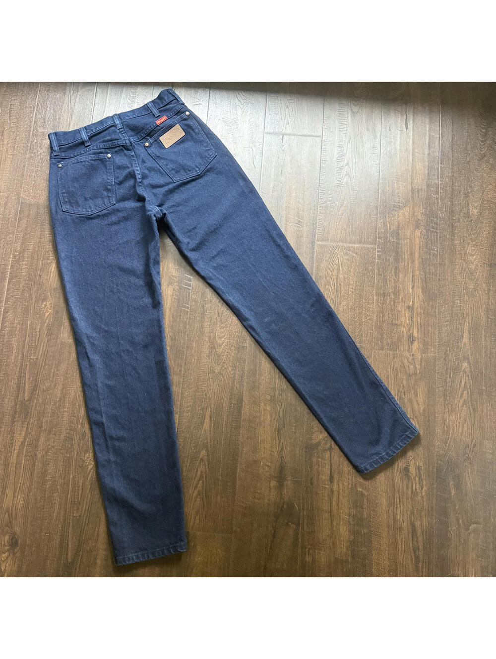 Vintage 90s Western High Waisted Cowgirl Wrangler Indigo Blue Jeans 29 11x32 - Picture 3 of 7